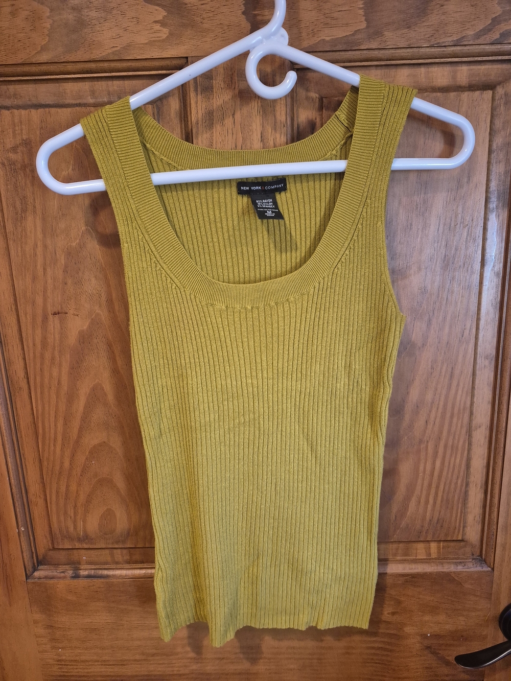 New York & Company Ribbed Tank Top - Mustard